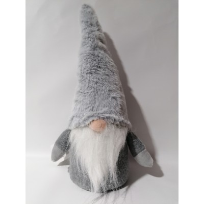Gnome chapeau fourrure gris